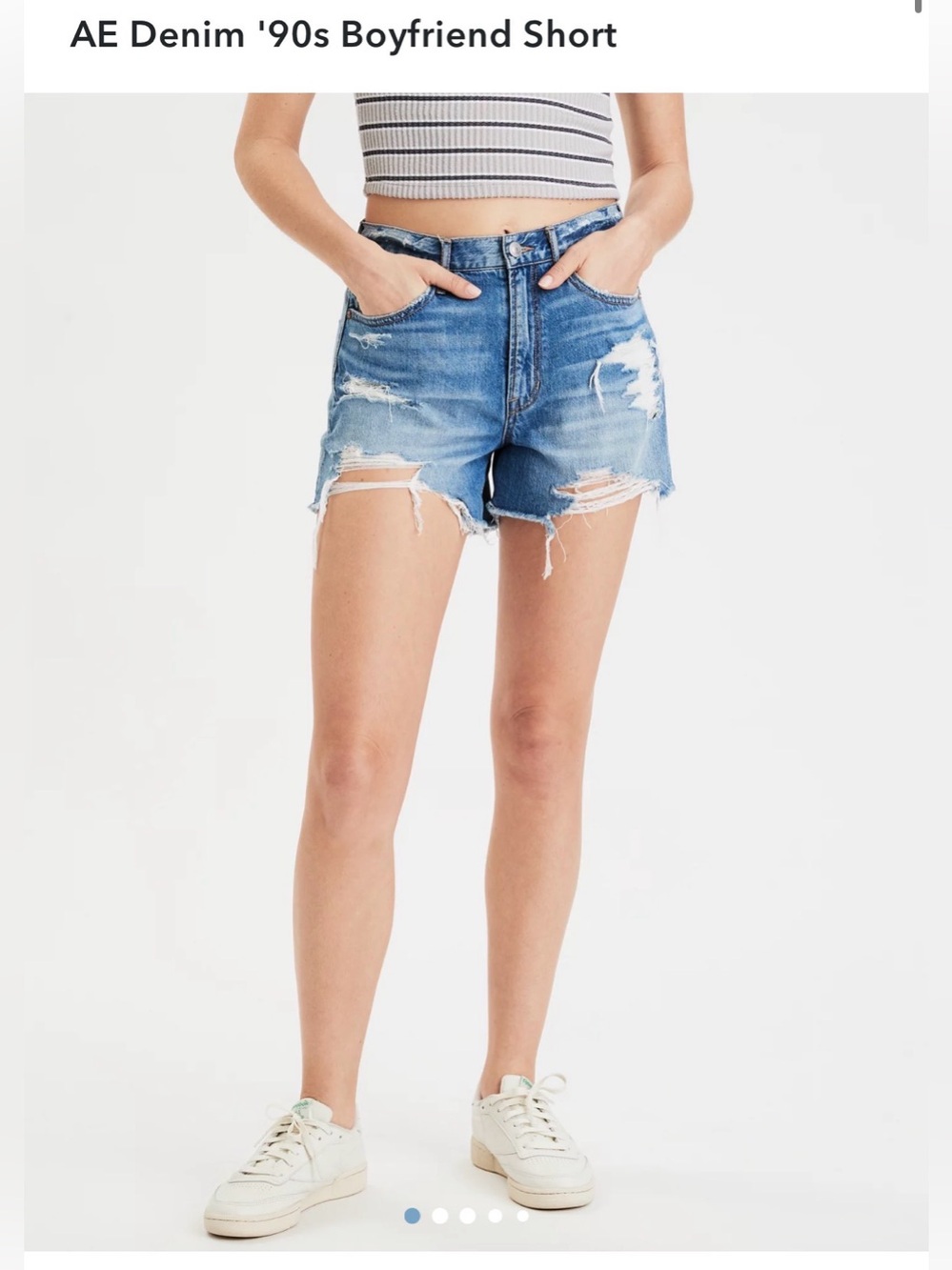 NWT American Eagle Outfitters Distressed High-Rise Denim Shorts - Blue